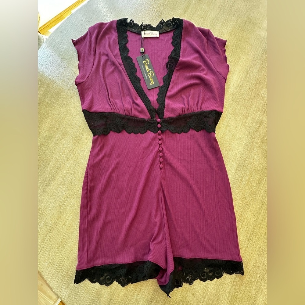 Beach bunny anise romper oxblood large Sleepwear Romper nwt - Picture 4 of 8
